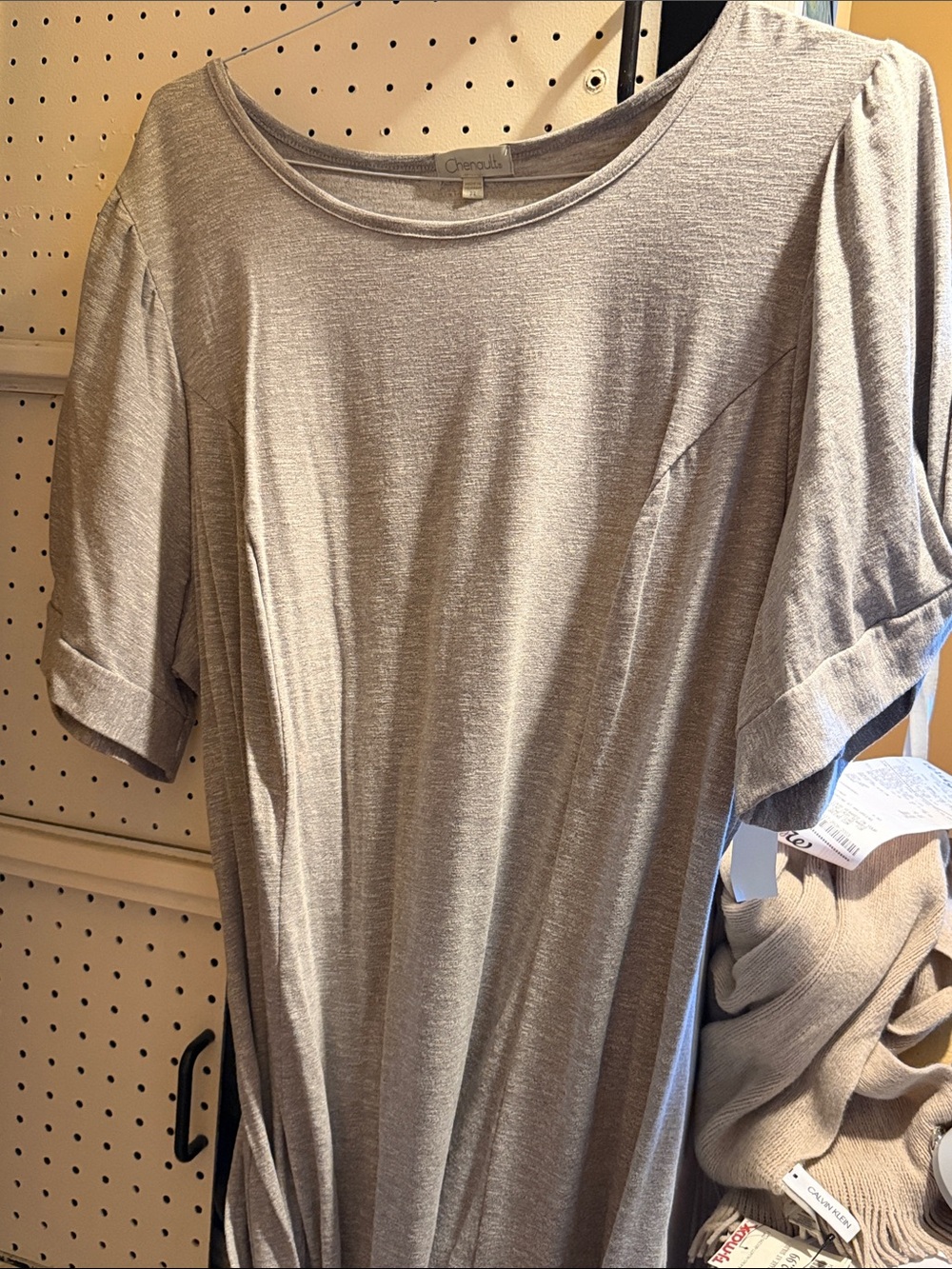 Chaus women’s  Light Gray Short Sleeve Crew dress